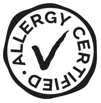 The logo that shows that Urtekram beauty is allergy certified.